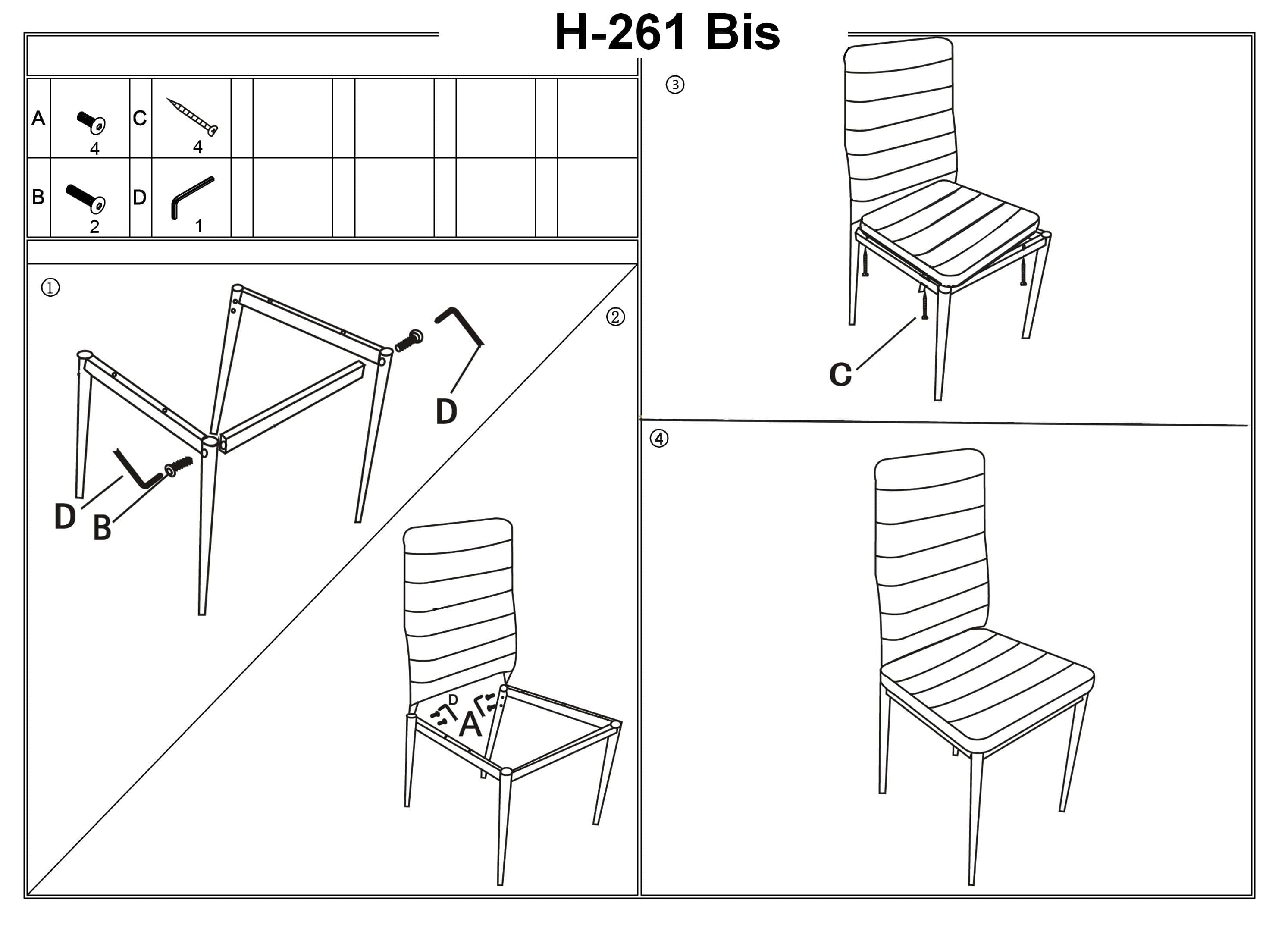 Scaun tapitat cu piele ecologica si picioare metalice, Han-261 Bis Gri / Aluminiu, l40xA38xH96 cm (1)