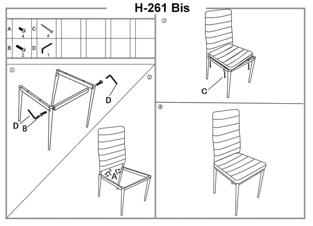 Scaun tapitat cu piele ecologica si picioare metalice, Han-261 Bis Maro / Aluminiu, l40xA38xH96 cm (1)