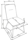 Scaun tapitat cu piele ecologica si picioare metalice Kai-390 Crem / Gri inchis / Auriu, l46xA60xH90 cm (18)