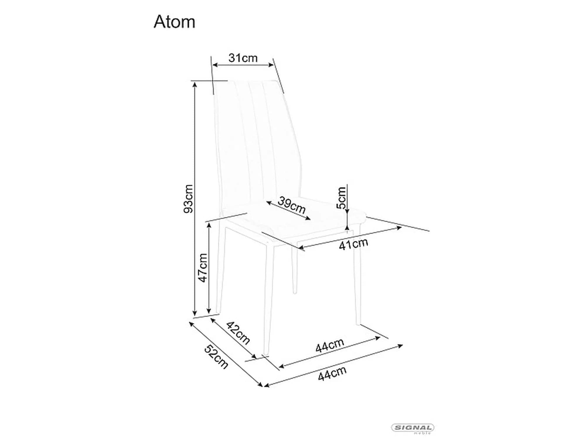 Scaun tapitat cu stofa si picioare metalice, Atom Velvet Bej / Negru, l44xA39xH93 cm (1)