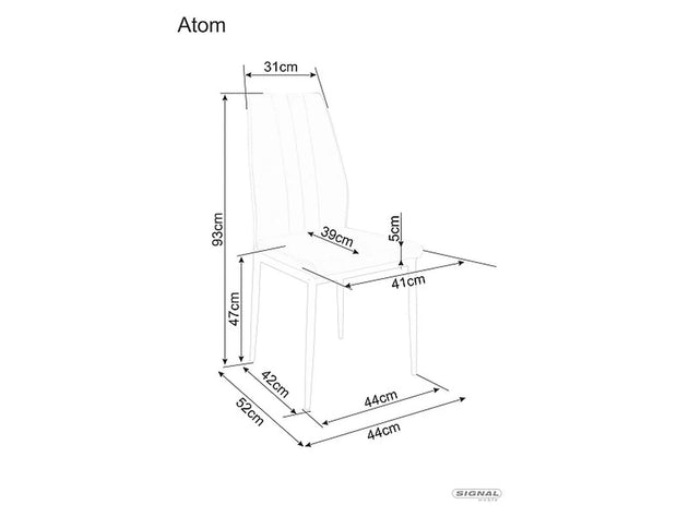 Scaun tapitat cu stofa si picioare metalice, Atom Velvet Bej / Negru, l44xA39xH93 cm (1)