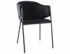 Scaun tapitat cu stofa si picioare metalice, Bono Velvet Negru, l55xA44xH77 cm