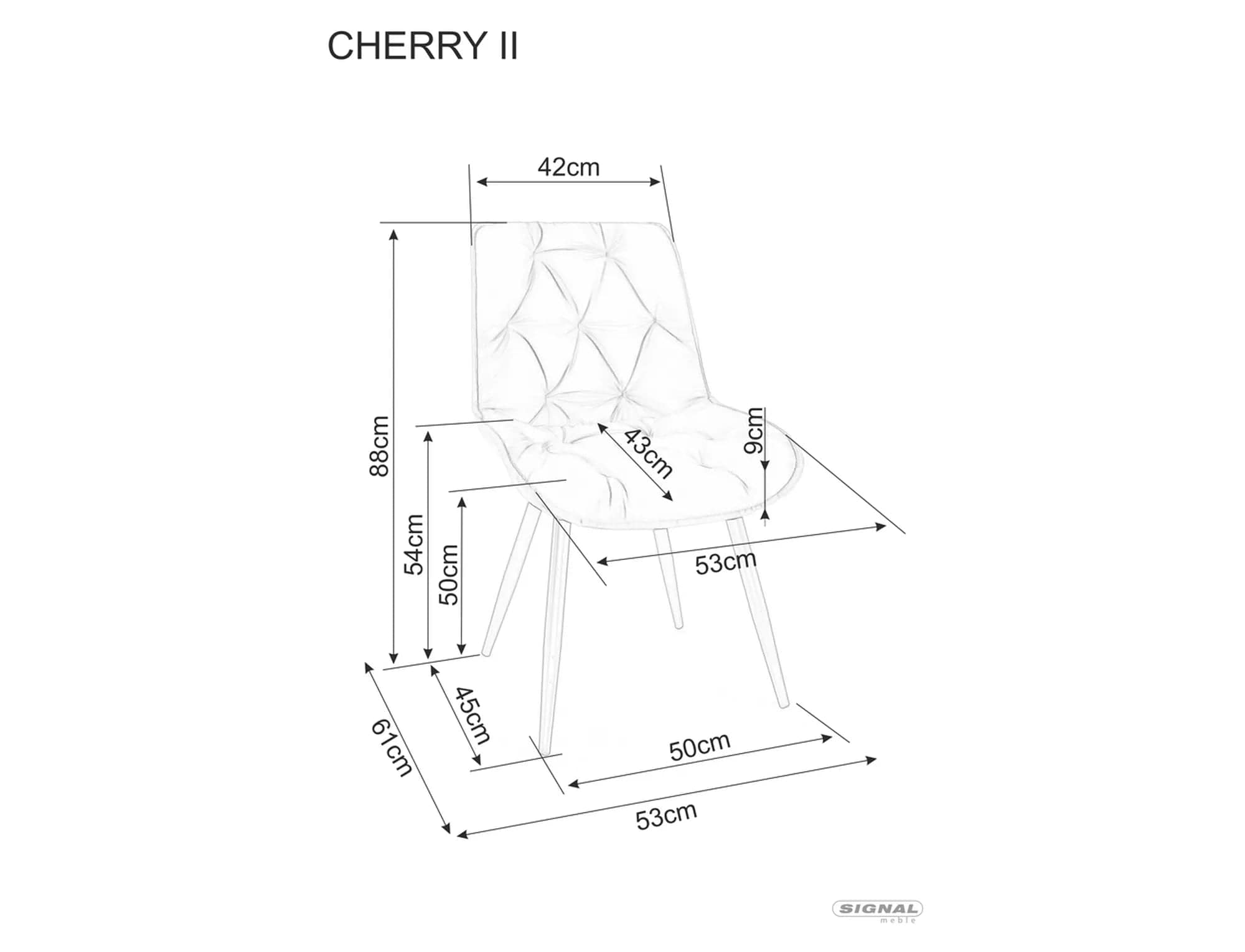 Scaun tapitat cu stofa si picioare metalice, Cherry II Velvet Bej / Negru, l53xA43xH88 cm (1)