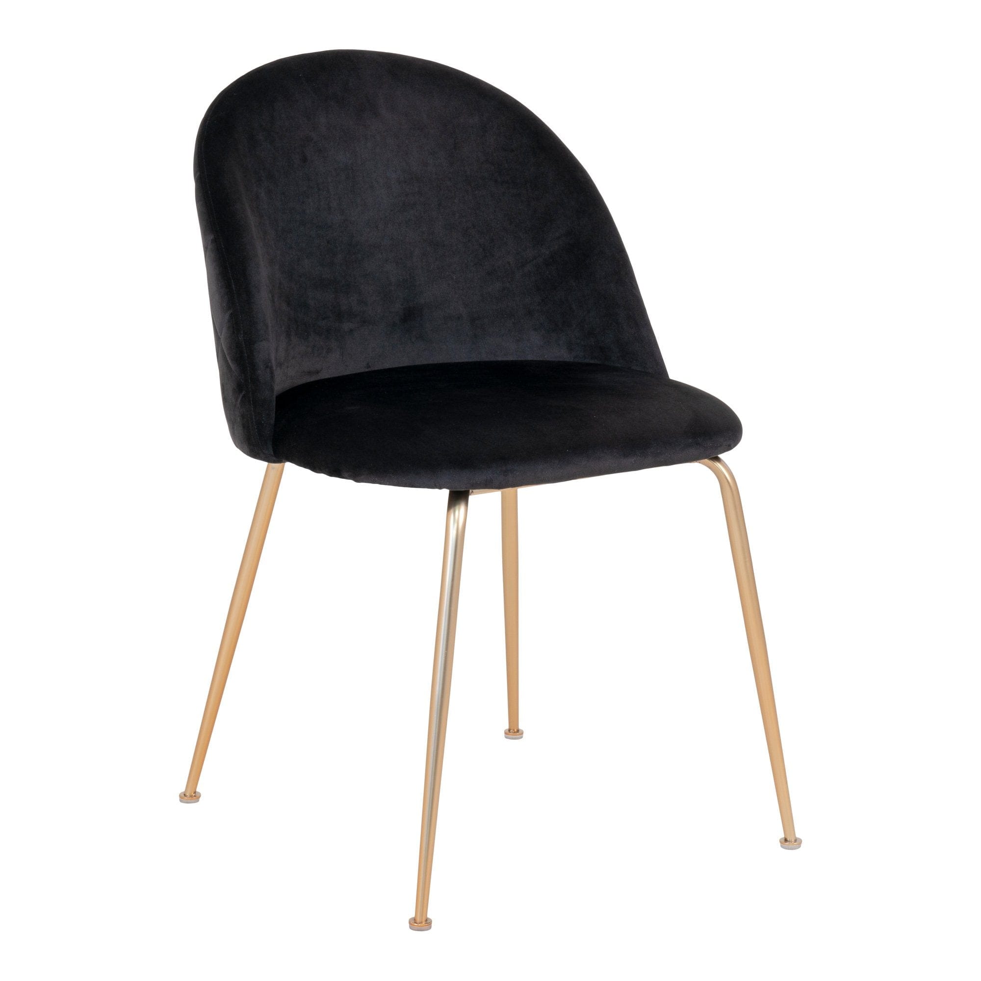 Scaun tapitat cu stofa si picioare metalice, Geneve Velvet Negru / Alama, l51xA43,5xH78 cm