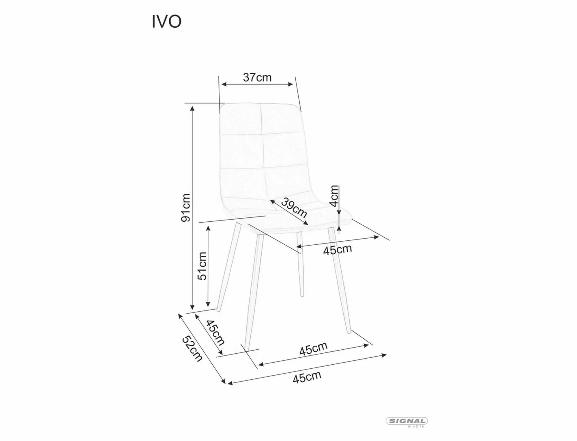 Scaun tapitat cu stofa si picioare metalice, Ivo Velvet Gri Deschis / Negru, l45xA39xH91 cm (2)