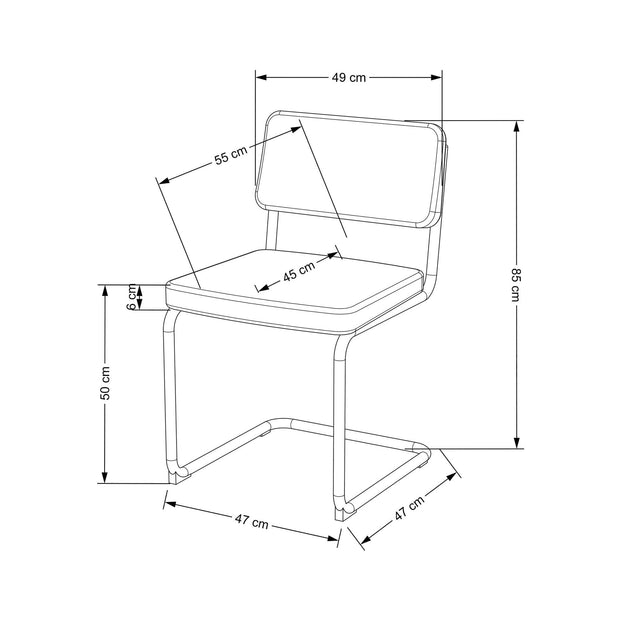 Scaun tapitat cu stofa si picioare metalice, K-510 Velvet  Mustariu / Crom, l49xA55xH85 cm (8)