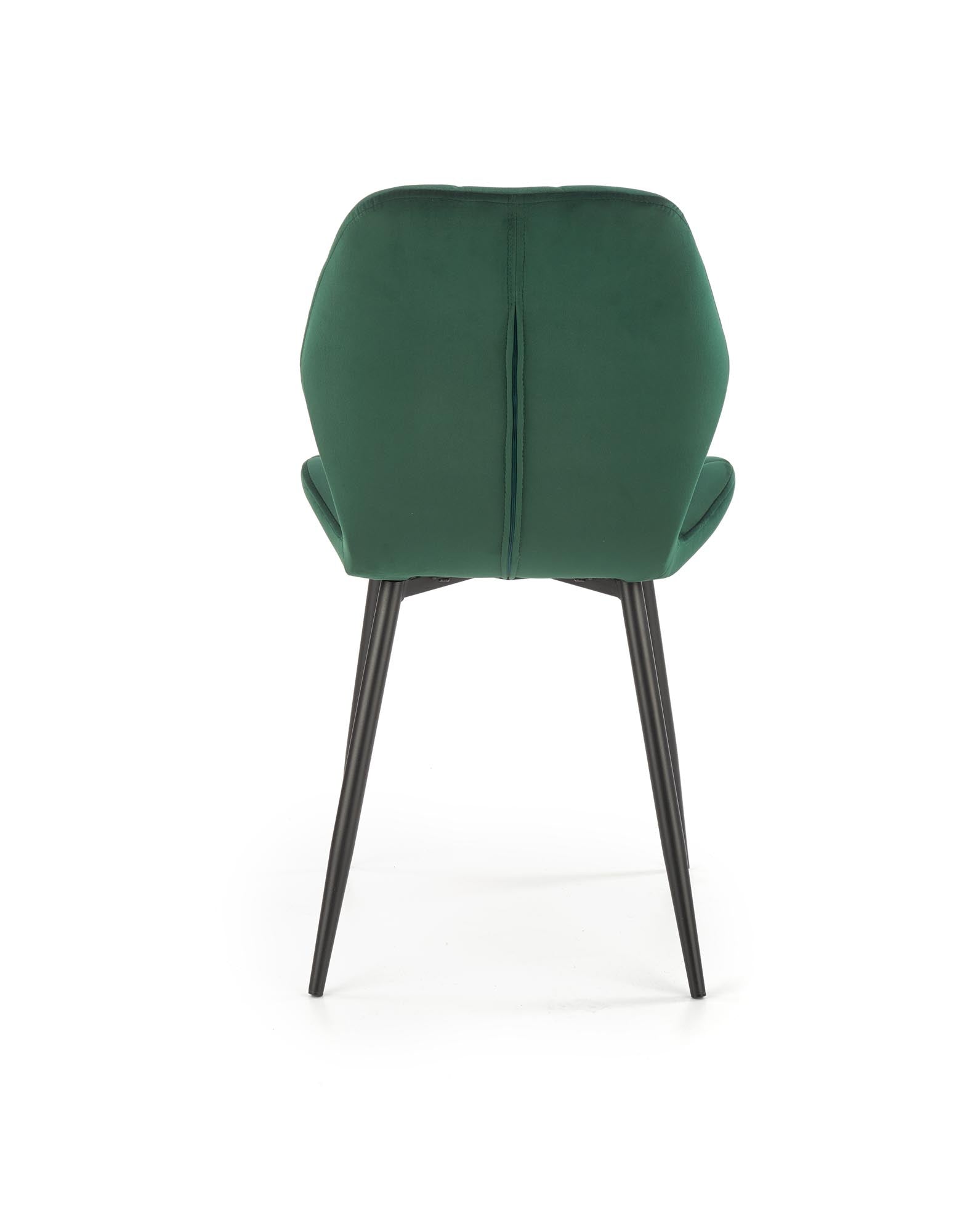 Scaun tapitat cu stofa si picioare metalice, K453 Velvet Verde Inchis / Negru, l48xA53xH86 cm (3)