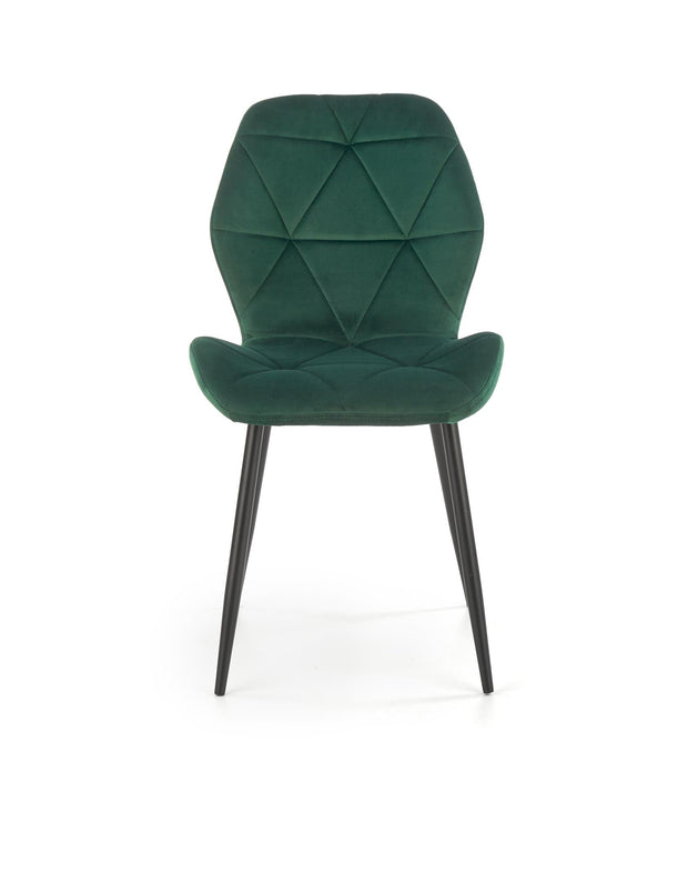 Scaun tapitat cu stofa si picioare metalice, K453 Velvet Verde Inchis / Negru, l48xA53xH86 cm (5)