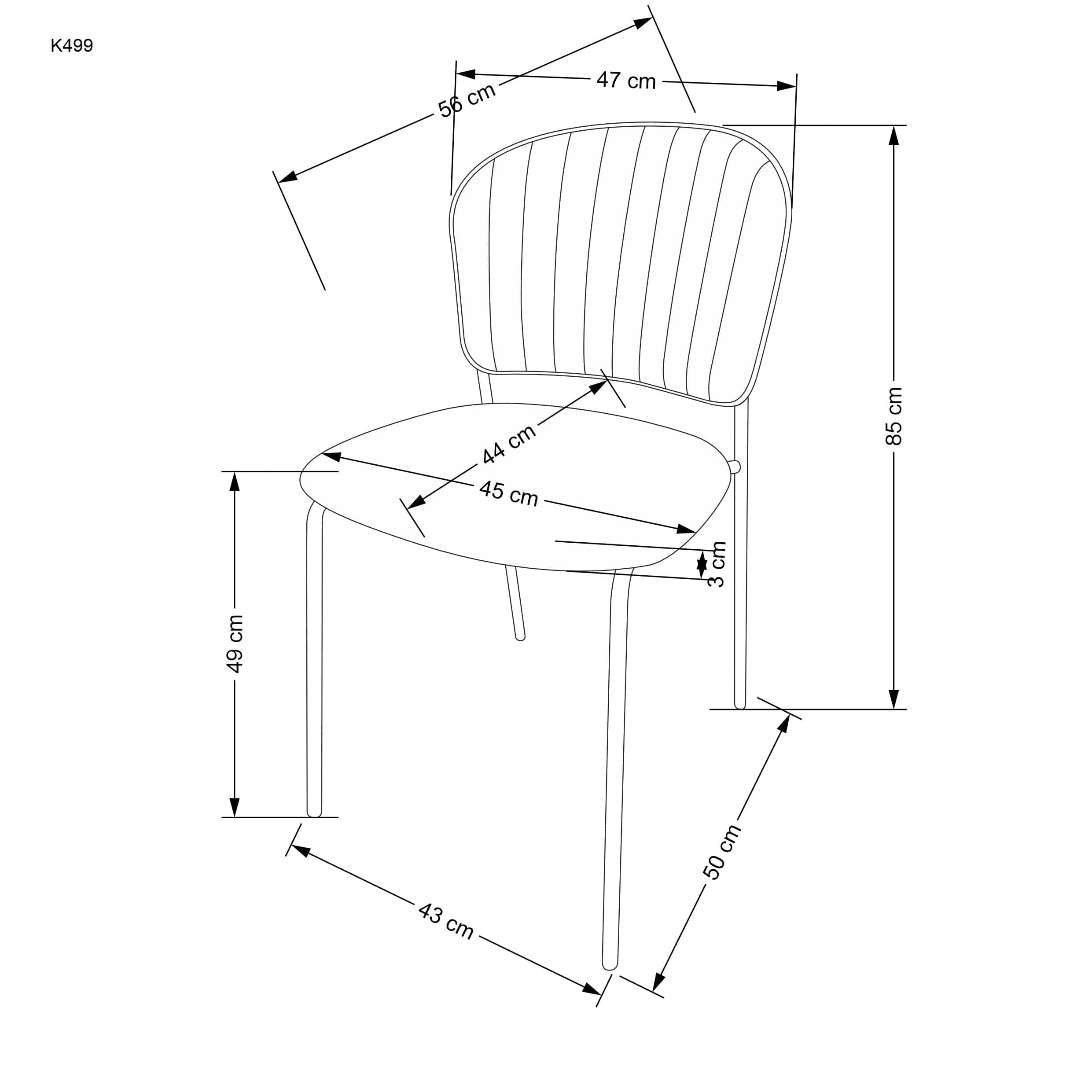 Scaun tapitat cu stofa si picioare metalice, K499 Velvet Roz / Auriu, l47xA56xH85 cm (2)