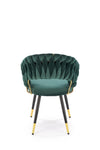 Scaun tapitat cu stofa si picioare metalice, K551 Velvet Verde Inchis / Negru / Auriu, l62xA58xH85 cm (2)