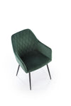 Scaun tapitat cu stofa si picioare metalice, K558 Velvet Verde Inchis / Negru, l59xA60xH86 cm (1)