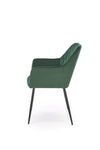 Scaun tapitat cu stofa si picioare metalice, K558 Velvet Verde Inchis / Negru, l59xA60xH86 cm (3)