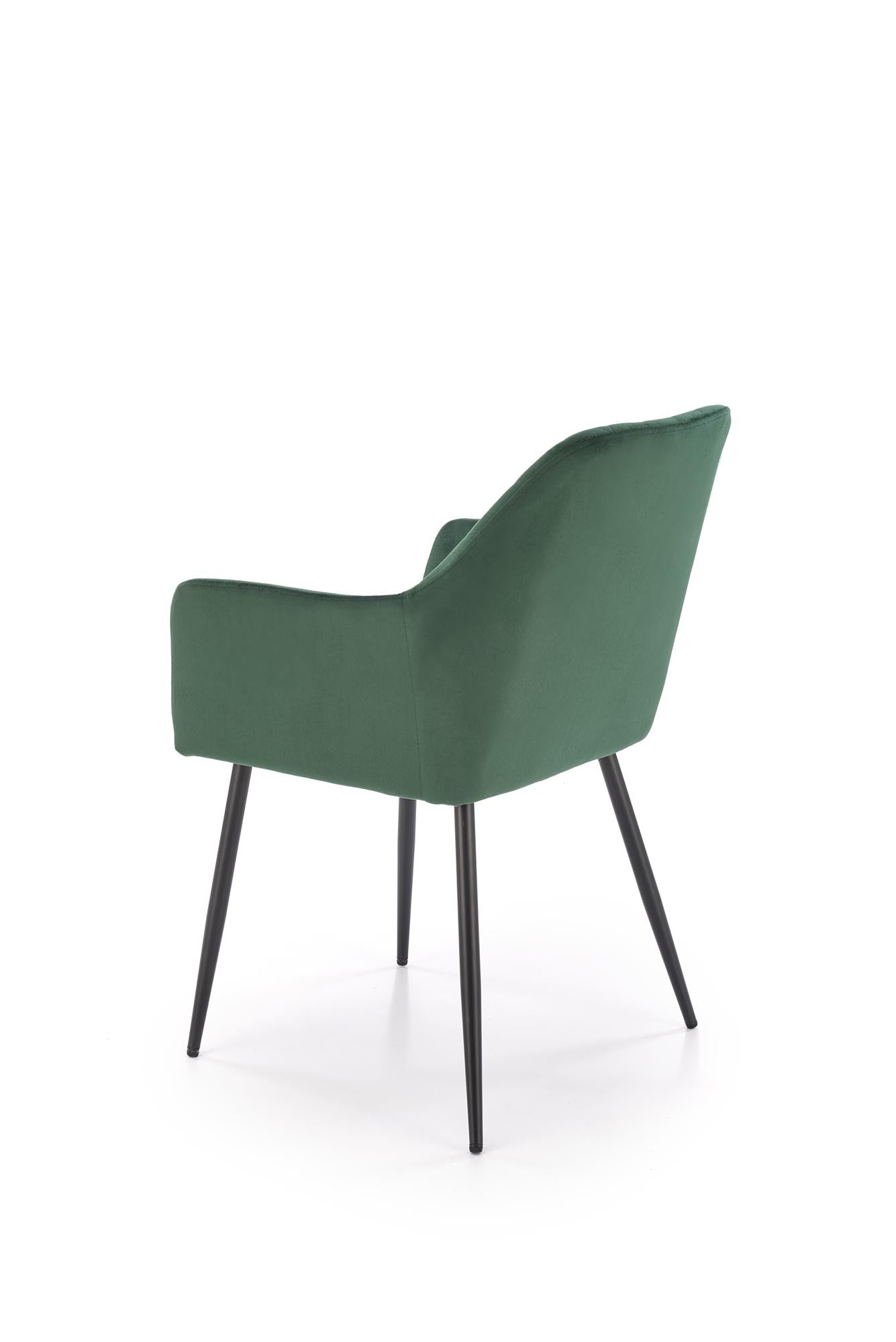 Scaun tapitat cu stofa si picioare metalice, K558 Velvet Verde Inchis / Negru, l59xA60xH86 cm (5)