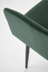 Scaun tapitat cu stofa si picioare metalice, K558 Velvet Verde Inchis / Negru, l59xA60xH86 cm (7)