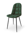 Scaun tapitat cu stofa si picioare metalice, Kai-417 Velvet Verde Inchis / Negru, l45xA56xH87 cm (1)