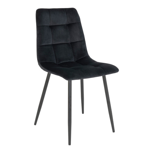 House Nordic Scaun tapitat cu stofa si picioare metalice, Middelfart Velvet Negru, l44xA38xH86 cm