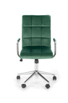 Scaun de birou pentru copii tapitat cu stofa, Gonzalez IV Velvet Verde Inchis / Crom, l53xA60xH93-105 cm (1)