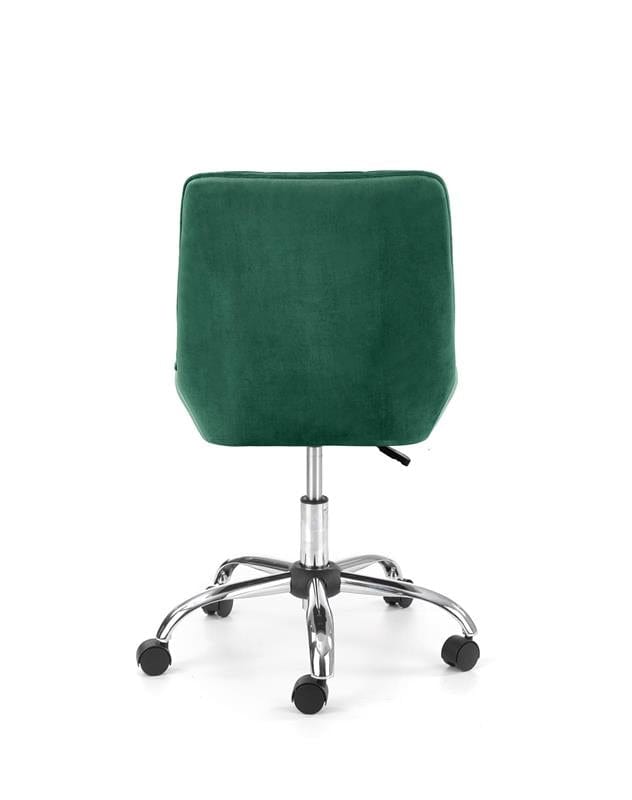 Scaun de birou pentru copii tapitat cu stofa, Riley Velvet Verde Inchis / Crom, l51xA54xH81-91 cm (2)