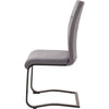 Set 2 scaune tapitate cu piele si picioare metalice, Zagreb Gri / Negru, l45xA60xH102 cm (3)
