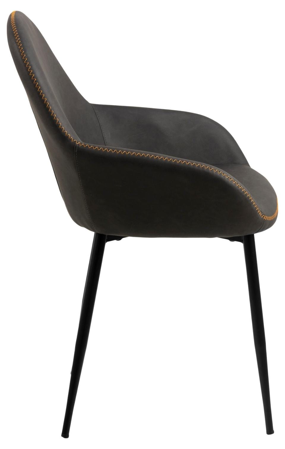 Set 2 scaune tapitate cu stofa si picioare metalice Candis Gri inchis / Negru, l60xA57,5xH84 cm (4)