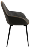 Set 2 scaune tapitate cu stofa si picioare metalice Candis Gri inchis / Negru, l60xA57,5xH84 cm (4)
