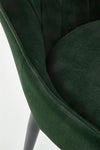 Halmar Scaun tapitat cu stofa si picioare metalice Kai-366 Velvet Verde inchis / Negru, l52xA58xH92 cm