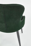 Halmar Scaun tapitat cu stofa si picioare metalice Kai-366 Velvet Verde inchis / Negru, l52xA58xH92 cm