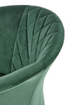 Halmar Scaun tapitat cu stofa si picioare metalice, Kai-421 Velvet Verde Inchis / Negru, l62xA53xH78 cm
