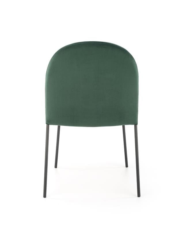 Scaun tapitat cu stofa si picioare metalice, Kai-443 Velvet Verde Inchis / Negru, l50xA58xH84 cm (1)