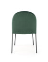 Scaun tapitat cu stofa si picioare metalice, Kai-443 Velvet Verde Inchis / Negru, l50xA58xH84 cm (1)