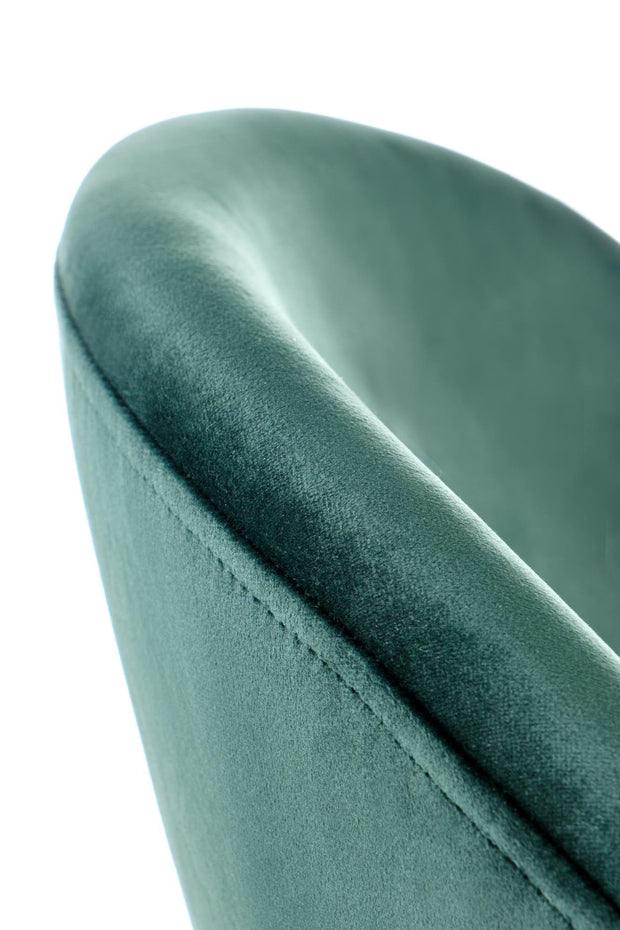 Halmar Scaun tapitat cu stofa si picioare metalice, Kai-480 Velvet Verde Inchis / Negru, l59xA59xH79 cm