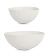 Set 2 boluri decorative din ceramica Striped Alb, L22xl21xH10,5 cm