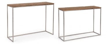 Set 2 console din lemn reciclat si metal, Rafter Natural / Gri, l110xA35xH83 cm (9)