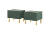 Bogart Set 2 noptiere din pal, MDF si metal, cu 1 sertar, Scalia II 50-1SZ Verde / Auriu, l50xA42xH42 cm