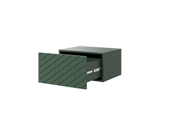 Bogart Set 2 noptiere suspendate din pal si MDF, cu 1 sertar, Scalia 50-1SZ Verde, l50xA42xH27 cm