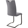 Set 2 scaune tapitate cu piele si picioare metalice, Zagreb Gri / Negru, l45xA60xH102 cm (4)