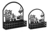 Set 2 suporturi de perete pentru ghivece, din metal, Plants Rosangela Negru, L48xl13xH50 / L38xl10,5xH39,5 cm (1)