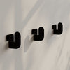 Asir Set 3 carlige metalice pentru perete, Luxa Negru, l3,2xA3,4xH4,2 cm