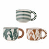 Bloomingville Set 3 cesti din ceramica, Carim Verde, 245 ml