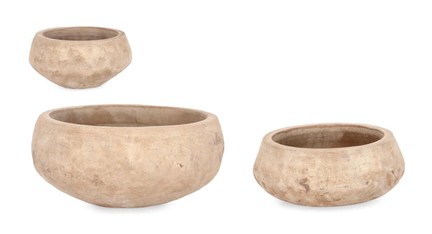 Set 3 ghivece din teracota, Minh Bowl Caramiziu Deschis, Ø40xH19 / Ø32xH16 / Ø22xH12 cm