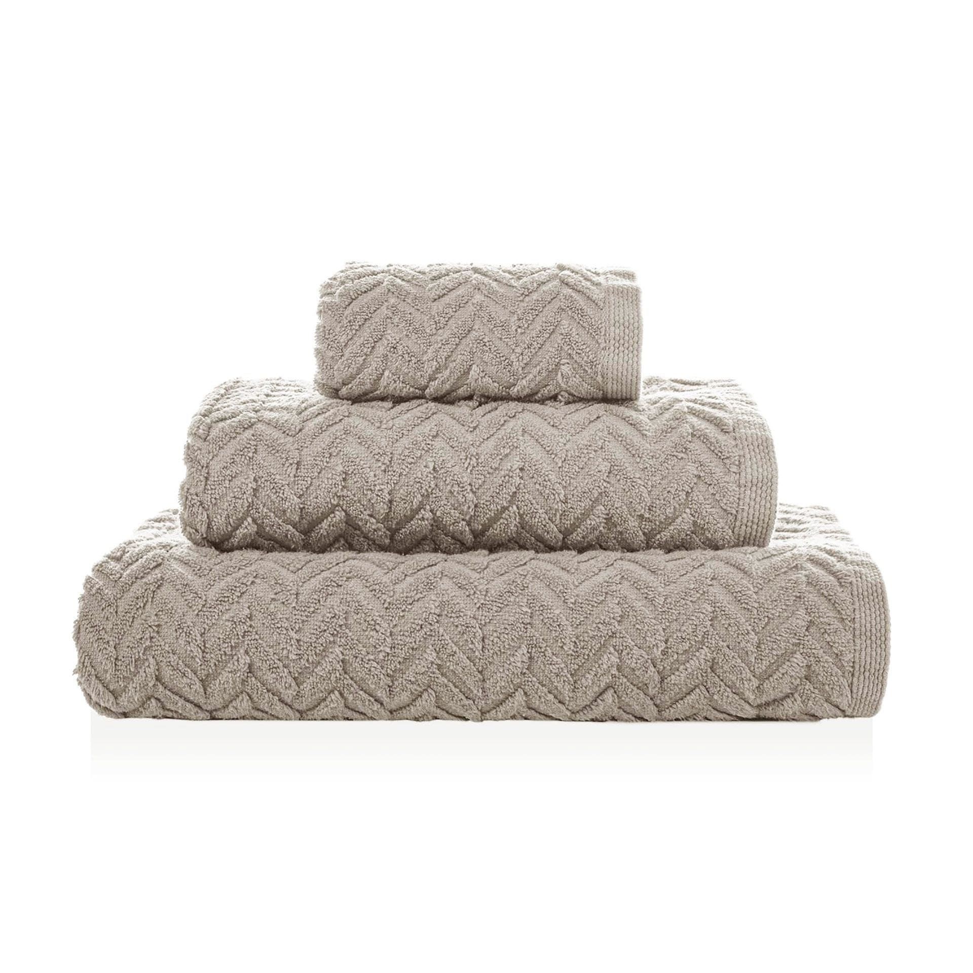 Set 3 prosoape baie din bumbac, Chevron Grej, 30 x 50 / 50 x 100 / 70 x 140 cm