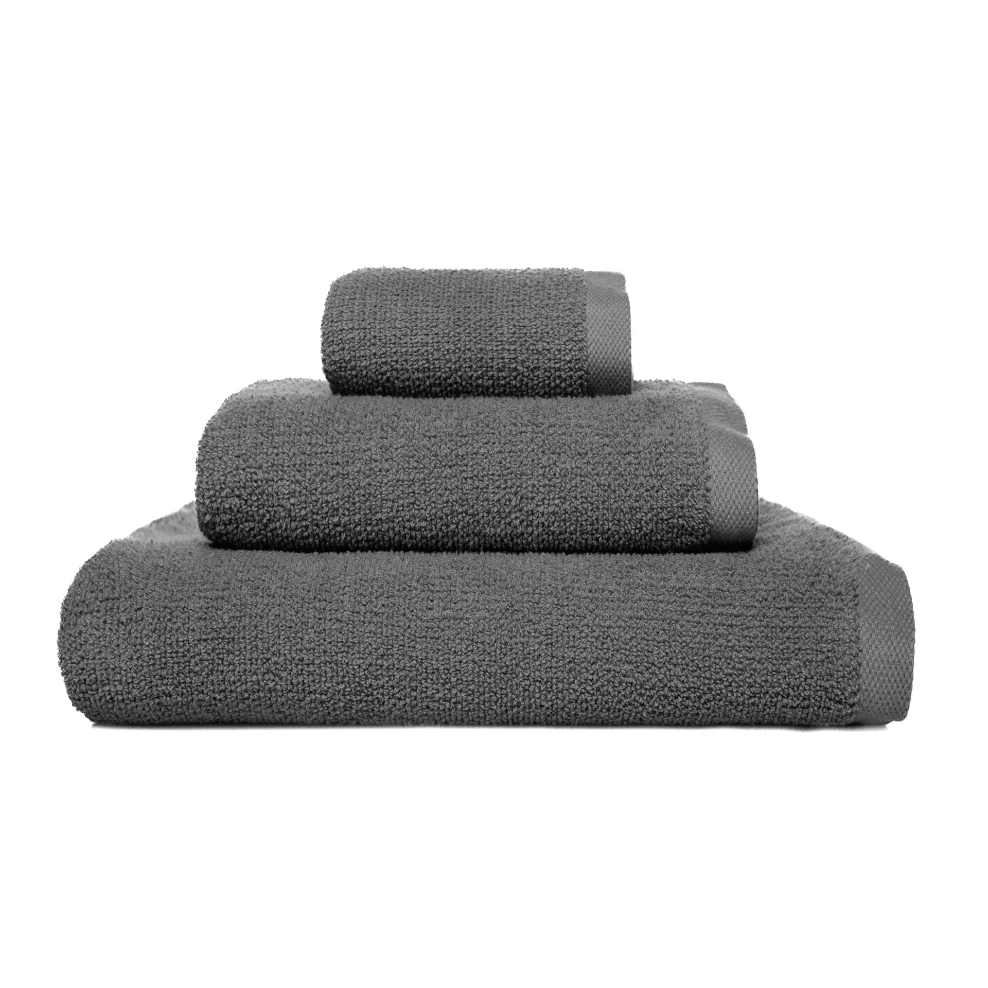 Set 3 prosoape baie din bumbac, Feel Gri Inchis, 30 x 50 / 50 x 100 / 70 x 140 cm