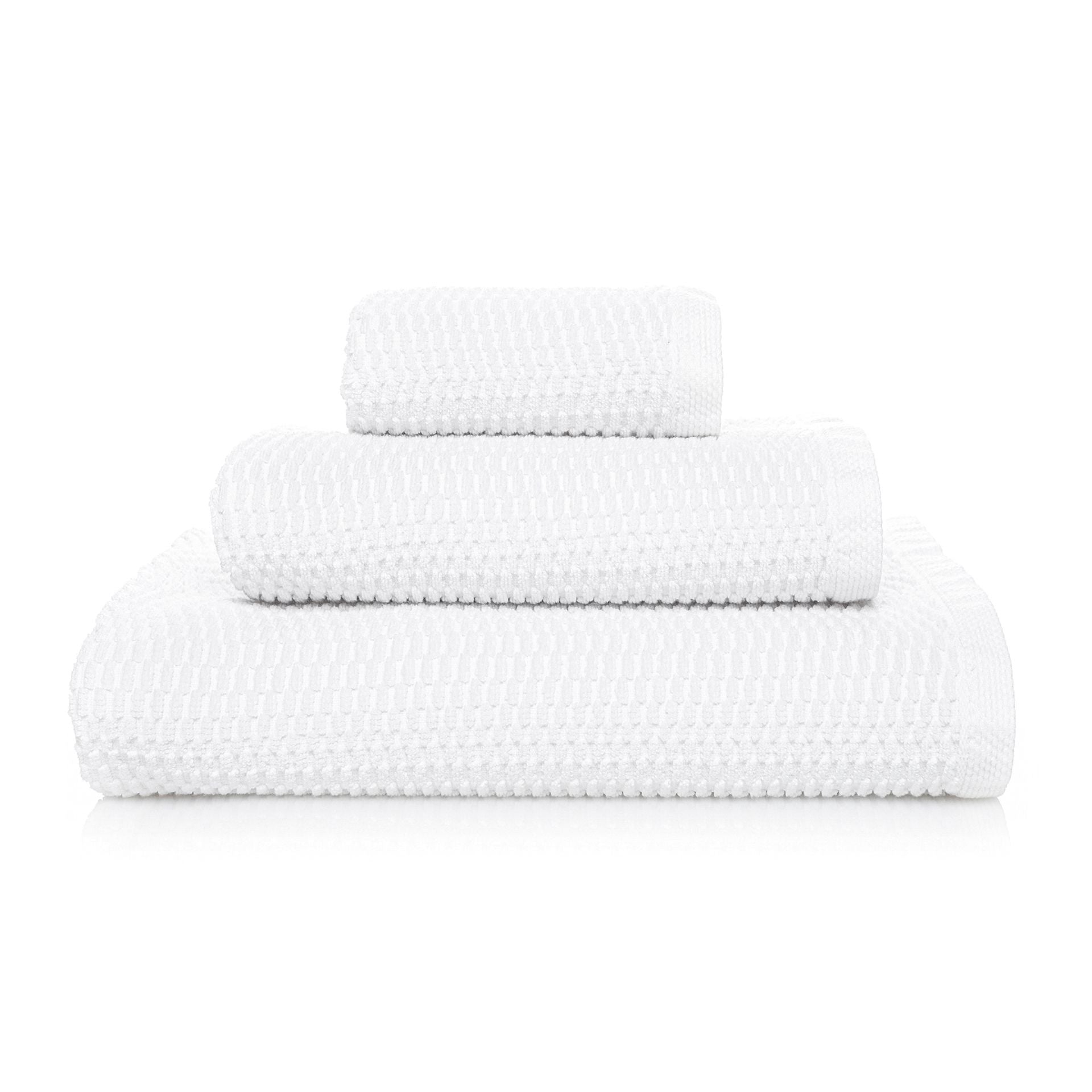 Set 3 prosoape baie din bumbac, Go Vegan Alb, 30 x 50 / 50 x 100 / 70 x 140 cm