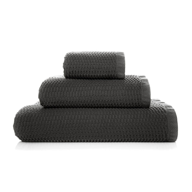 Set 3 prosoape baie din bumbac, Go Vegan Gri Inchis, 30 x 50 / 50 x 100 / 70 x 140 cm