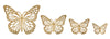 Set 4 decoratiuni din metal, Butterflies Auriu, l35xA2xH29 / l25xA2xH19 / l20,5xA2xH16 / l16xA2xH12 cm