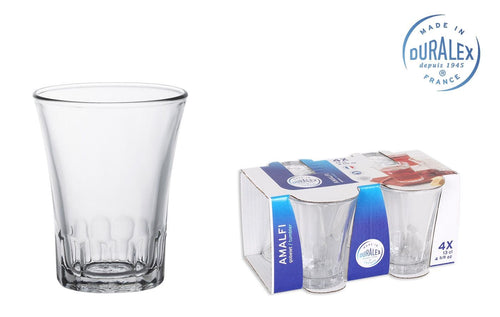 Set 4 pahare din sticla, Amalfi Transparent, 130 ml