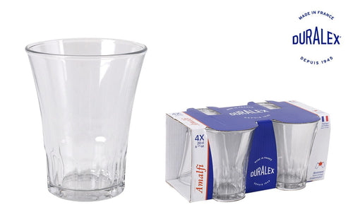 Set 4 pahare din sticla, Amalfi Transparent, 210 ml