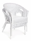 Bizzotto Set 4 scaune pentru gradina / terasa, din ratan si rachita, Alliss Alb, l58xA61xH74 cm