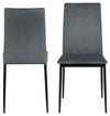 Set 4 scaune tapitate cu stofa si picioare metalice Demina Velvet Gri Inchis / Negru, l43,5xA53xH92 cm (3)