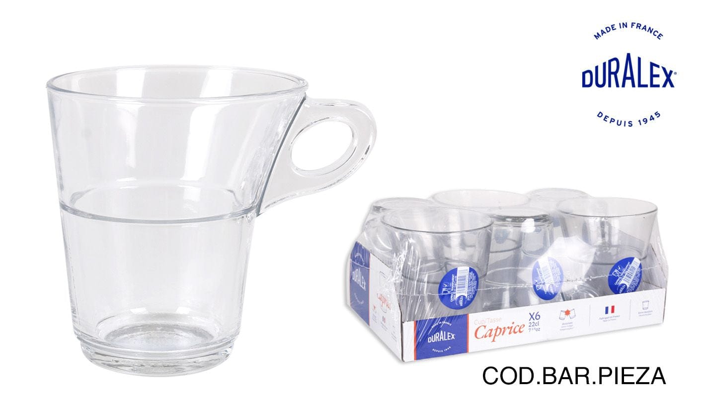 Inde Soler Hispania Set 6 pahare pentru cafea din sticla, Caprice Transparent, 220 ml